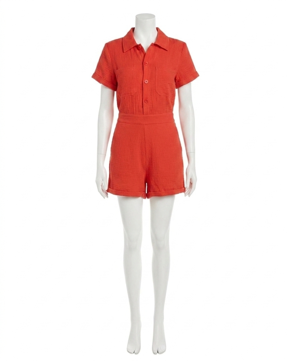 NEW JOE'S JEANS gauze shorts romper in valiant poppy